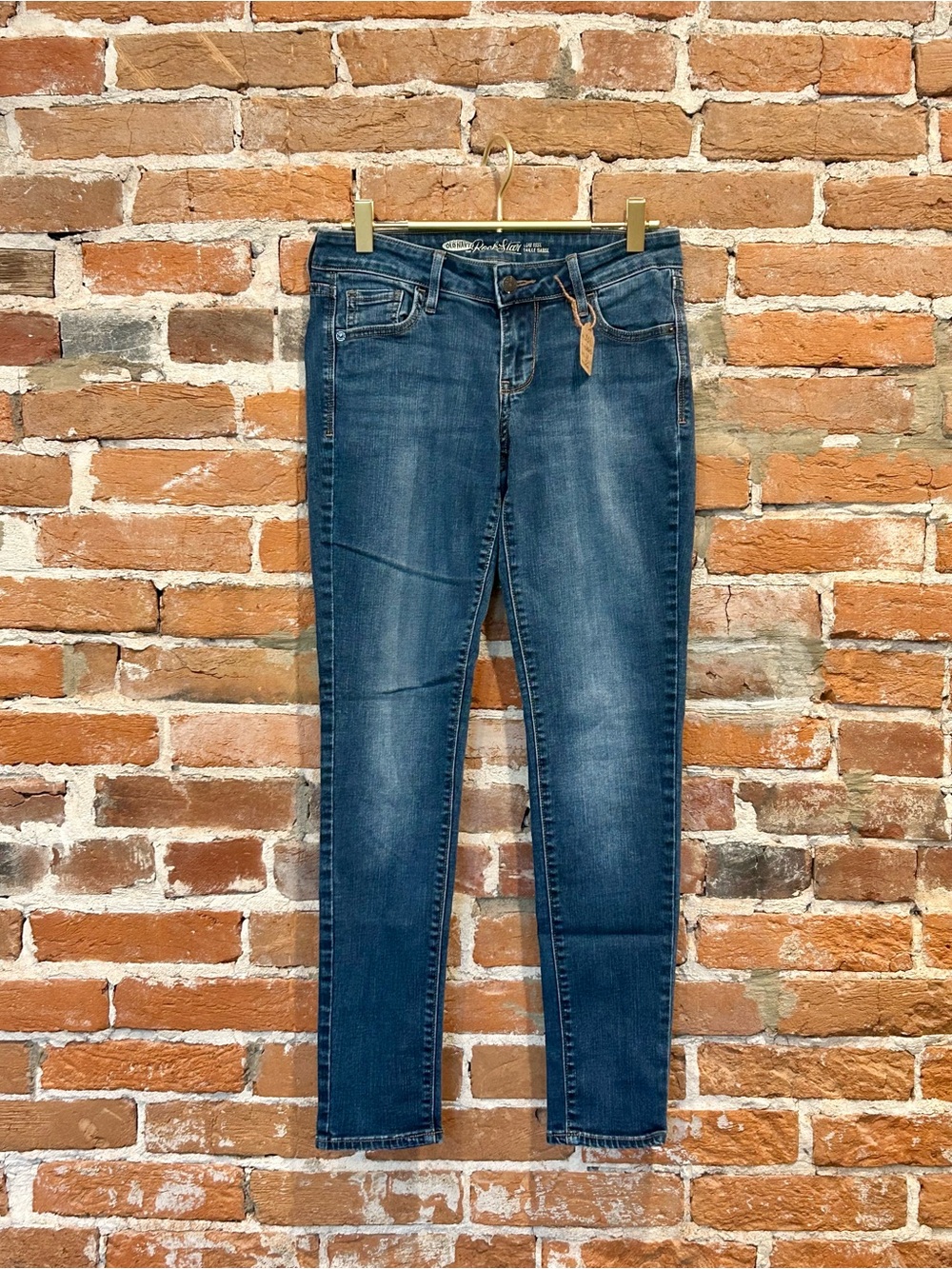 Old Navy Rockstar Jeans Size 6 Low Rise Skinny Medium Wash Stretch Denim